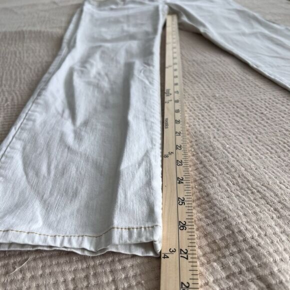 Eileen Fisher Pants Womens Petite Medium White Straight Leg Denim Jeans Made USA - Picture 15 of 16